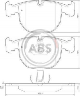 Колодка гальм. диск. BMW 5 ser./7 ser./X5 передн. (ABS) A.B.S. 36961 (фото 1)