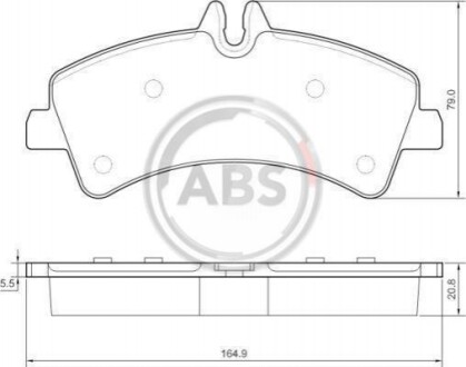 Колодка гальм. диск. MB/VW SPRINTER/CRAFTER задн. (ABS) A.B.S. 37554 (фото 1)