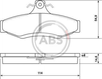 Колодка гальм. диск. DAEWOO LEGANZA/NUBIRA задн. (ABS) A.B.S. 37054