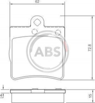 Колодка гальм. диск. MB C/E/SLK/CLK KLASSE задн. (ABS) A.B.S. 37021 (фото 1)