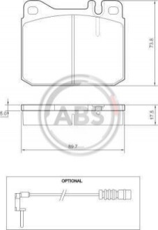 Колодка гальм. диск. MB 200/300/400/500 передн. (ABS) A.B.S. 36418 (фото 1)