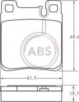 Колодка гальм. диск. MB 300/500/600/C/E/S задн. (ABS) A.B.S. 36787