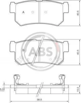 Колодка тормозов. SSANG YONG Korando/Musso задн. (выр-во ABS) A.B.S. 37460