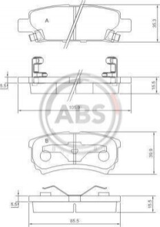 Колодка гальм. диск. MITSUBISHI OUTLANDER задн. (ABS) A.B.S. 37384