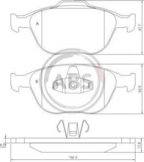 Колодка гальм. диск. FORD CONNECT/FOCUS передн. (ABS) A.B.S. 37349 (фото 1)