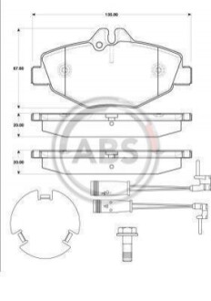 Колодка гальм. диск. MB E KLASSE (W211) передн. (ABS) A.B.S. 37306