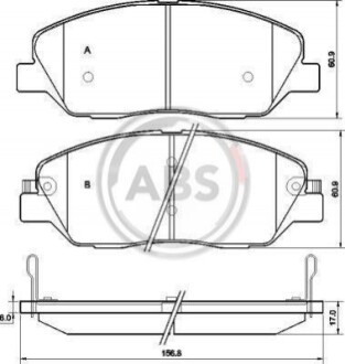 Колодка гальм. диск. HYUNDAI SANTA FE, передн. (ABS) A.B.S. 37522