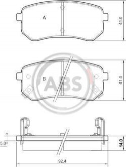 Колодка гальм. HYUNDAI / KIA i10/Picanto задн. (ABS) A.B.S. 37515 (фото 1)