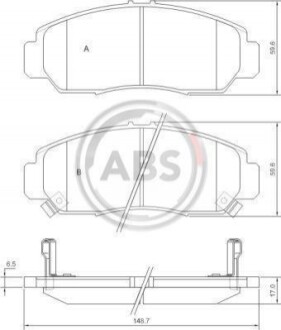 Колодка гальм. диск. HONDA CIVIC, FR-V передн. (ABS) A.B.S. 37312 (фото 1)