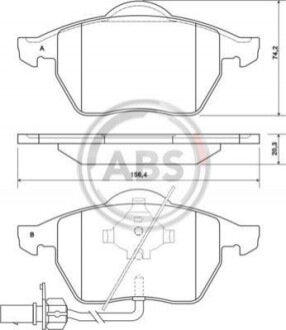 Колодка гальм. диск. AUDI/VW A6/PASSAT передн. (ABS) A.B.S. 37156