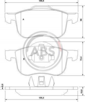 Колодка гальм. диск. VOLVO S60/S80/V70 передн. (ABS) A.B.S. 37097