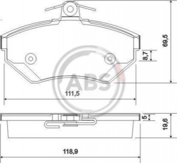 Колодка гальм. диск. AUDI/VW PASSAT/A4 передн. (ABS) A.B.S. 37010 (фото 1)