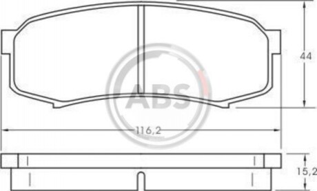 Колодка гальм. диск. TOYOTA LANDCRUISER задн. (ABS) A.B.S. 36875 (фото 1)