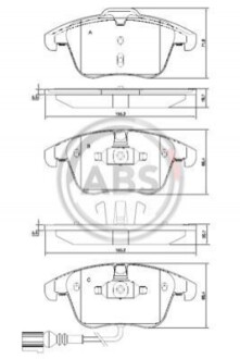 Колодка гальм. диск. AUDI Q3 (06/11-) передн. (ABS) A.B.S. 37612