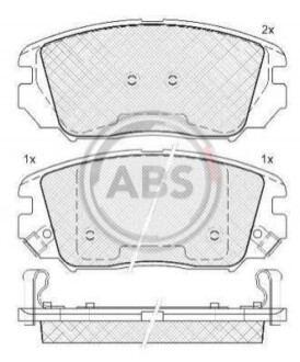 Колодка гальм. диск. HYUNDAI GRANDEUR передн. (ABS) A.B.S. 37525 (фото 1)