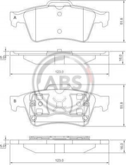 Колодка гальм. диск. RENAULT/SAAB/VOLVO задн. (ABS) A.B.S. 37216 (фото 1)