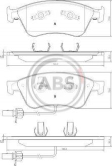 Колодка гальм. диск. AUDI A8 QUATTRO передн. (ABS) A.B.S. 37427 (фото 1)