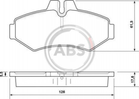 Колодка гальм. диск. MB/VW SPRINTER/LT задн. (ABS) A.B.S. 37124 (фото 1)