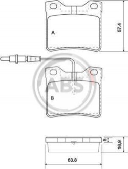 Колодка гальм. диск. MB V KLASSE/VITO задн. (ABS) A.B.S. 37009