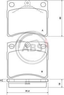 Колодка гальм. диск. VW T4 (вент.) передн. (ABS) A.B.S. 37099 (фото 1)