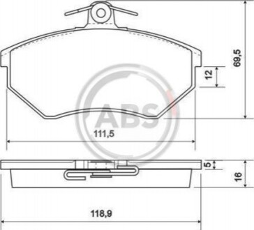 Колодка гальм. диск. AUDI/SEAT/VW передн. (ABS) A.B.S. 36790