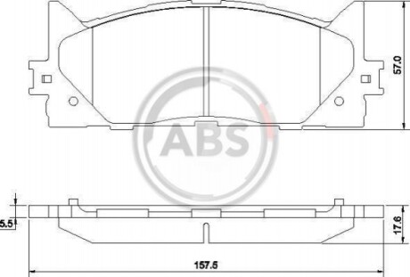 Колодка гальм. диск. TOYOTA CAMRY передн. (ABS) A.B.S. 37677 (фото 1)