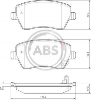 Колодка гальм. диск. SUZUKI SWIFT передн. (ABS) A.B.S. 37478 (фото 1)