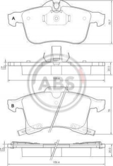 Колодка гальм. диск. OPEL ASTRA H передн. (ABS) A.B.S. 37361 (фото 1)