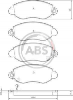 Колодка гальм. диск. FORD TRANSIT передн. (ABS) A.B.S. 37294