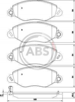 Колодка гальм. диск. FORD TRANSIT передн. (ABS) A.B.S. 37256