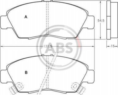 Колодка гальм. диск. HONDA CIVIC передн. (ABS) A.B.S. 36784 (фото 1)