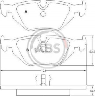 Колодка гальм. диск. Бмв 3/5/7ser. задн. (ABS) A.B.S. 36824 (фото 1)