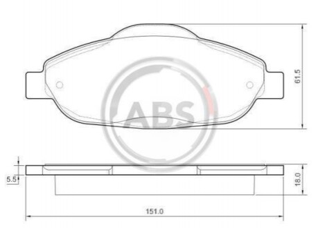 Колодка гальм. диск. PEUGEOT 308 передн. (ABS) A.B.S. 37607 (фото 1)