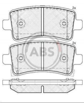 Колодка гальм. диск. OPEL INSIGNIA задн. (ABS) A.B.S. 37729