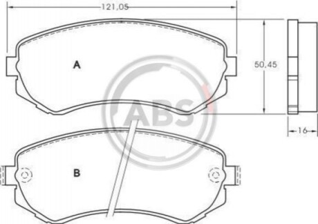 Колодка гальм. диск. NISSAN PATROL задн. (ABS) A.B.S. 37082 (фото 1)