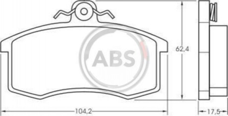 Колодка гальм. диск. ВАЗ 2108-09 перед. (ABS) A.B.S. 36576