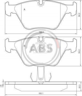 Колодка гальм. диск. BMW 3/5/X3 передн. (ABS) A.B.S. 36998