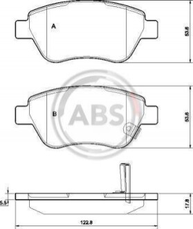 Колодка гальм. диск. OPEL CORSA передн. (ABS) A.B.S. 37563 (фото 1)