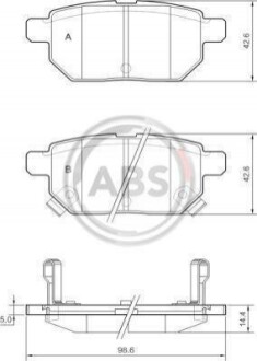 Колодка гальм. диск. TOYOTA AURIS задн. (ABS) A.B.S. 37580 (фото 1)