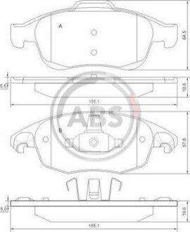 Колодка гальм. диск. CITROEN C4 передн. (ABS) A.B.S. 37598