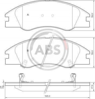 Колодка гальм. диск. KIA CERATO передн. (ABS) A.B.S. 37492 (фото 1)