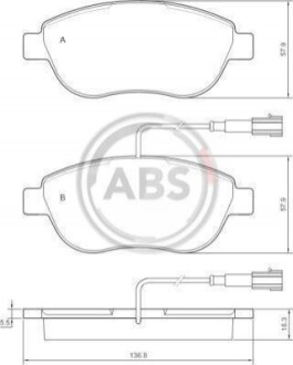 Колодка гальм. диск. FIAT STILO передн. (ABS) A.B.S. 37282 (фото 1)