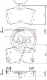 Колодка гальм. диск. HONDA ACCORD задн. (ABS) A.B.S. 37175 (фото 1)