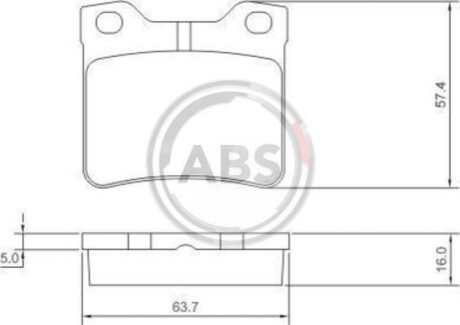 Колодка гальм. диск. PEUGEOT 406 задн. (ABS) A.B.S. 36975 (фото 1)