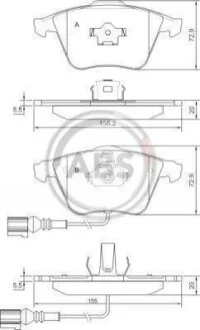 Колодка тормозов. AUDI A3 Quattro передн. (выр-во ABS) A.B.S. 37426