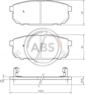 Колодка гальм. диск. KIA SORENTO задн. (ABS) A.B.S. 37362 (фото 1)