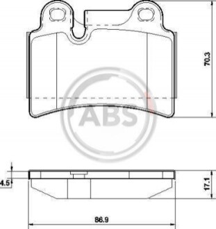 Колодка гальм. диск. VW TOUAREG задн. (ABS) A.B.S. 37575