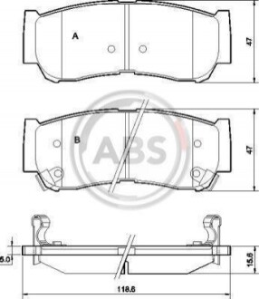 Колодка гальм. HYUNDAI Santa Fe задн. (ABS) A.B.S. 37523 (фото 1)