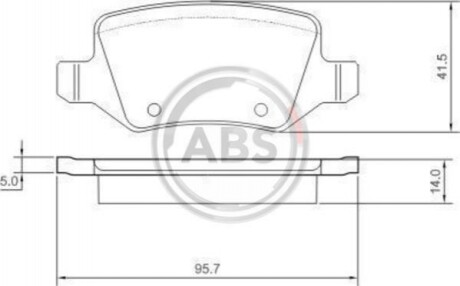 Колодка гальм. диск. MB B-CLASS задн. (ABS) A.B.S. 37146 (фото 1)