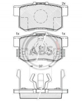 Колодка гальм. диск. HONDA CRV задн. (ABS) A.B.S. 37510